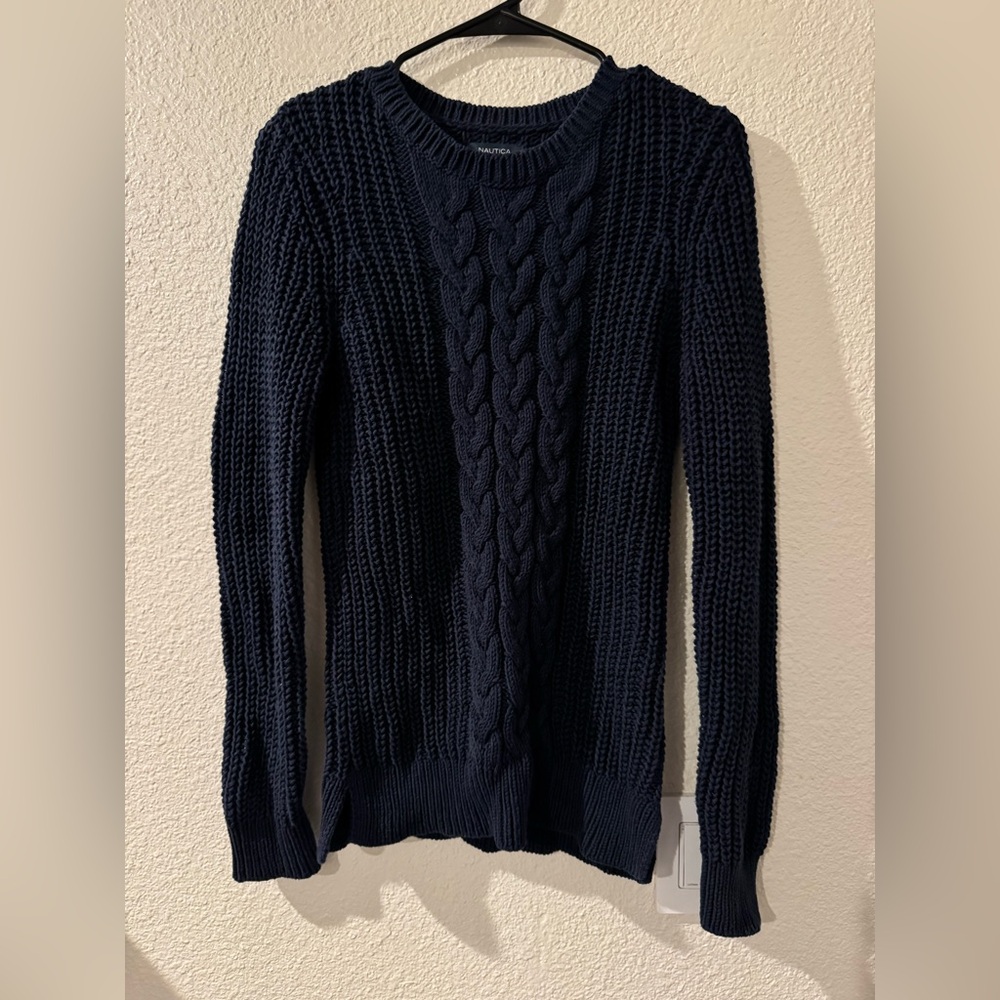 Nautica Women's Navy Cable Knit Sweater